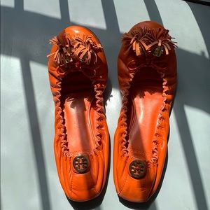 Orange Tory Burch Flats